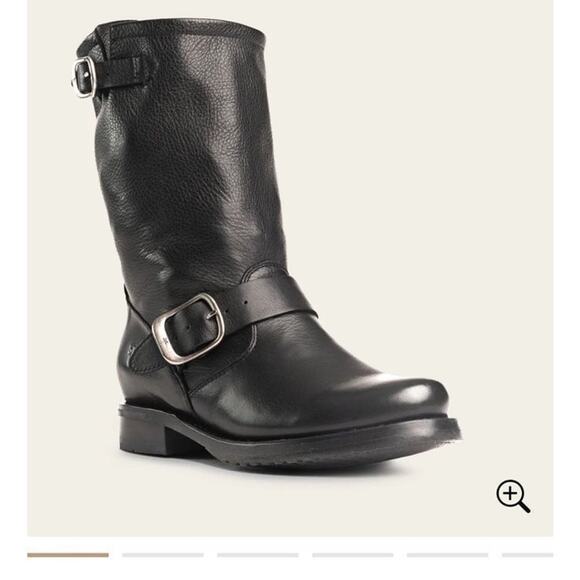 Frye Veronica distressed black Boots Sz 40 - Picture 9 of 10